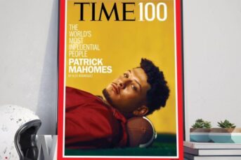 Patrick mahomes on time 100 most influential people cover with alex rodriguez tribute