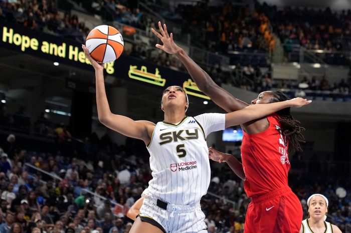 Angel reese sets wnba record with 9th straight double double in sky loss vs aces