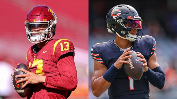 Top potential bears oc pairings for justin fields caleb williams or drake maye