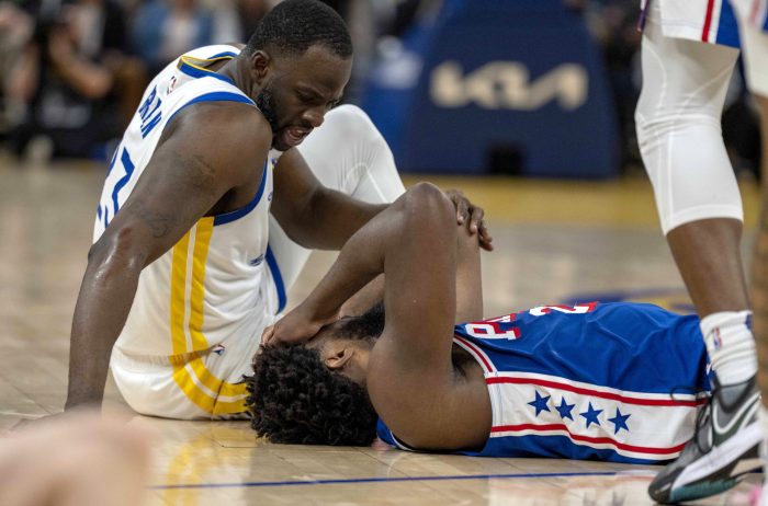 Joel embiids knee responded well after injury scare vs magic 76ers hc nurse says