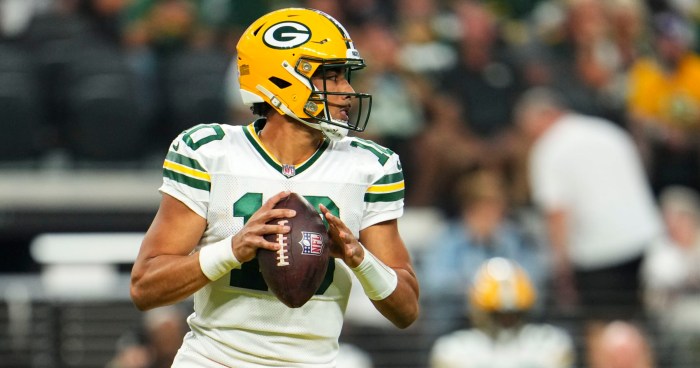 Packers qb jordan love helps fan out of snow drift during blizzard