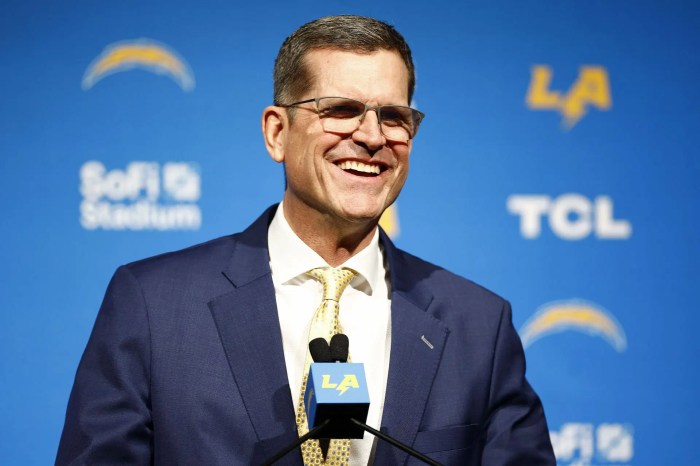 Nfl rumors chargers have real interest in jim harbaugh amid ben johnson buzz