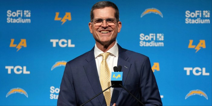 Nfl rumors jim harbaugh chargers in striking distance of hc contract agreement