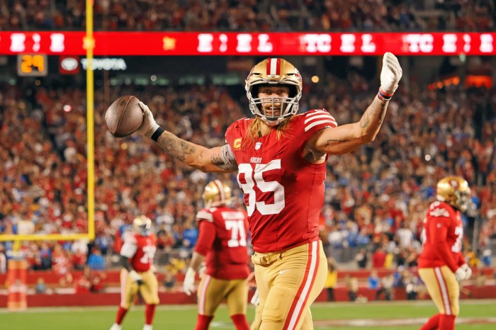 49ers george kittle regains 29 pounds after surgery to return to playing weight