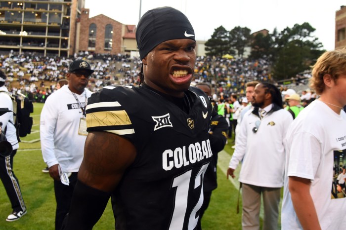 Travis Hunter Makes Ridiculously Acrobatic Interception for Colorado vs ... Travis hunter rumors nfl scouts prefer colorado superstar at wr instead of db
