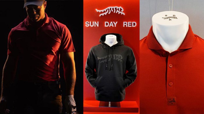 Tiger woods taylormade announce sun day red brand after nike split logo unveiled