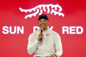 Tiger woods taylormade announce sun day red brand after nike split logo unveiled