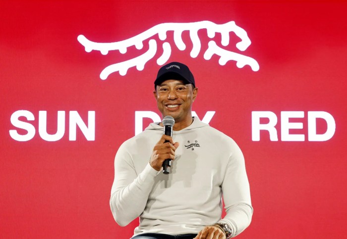 Tiger woods taylormade announce sun day red brand after nike split logo unveiled