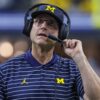 Jim harbaugh michigan were discussing highest paid cfb hc contract pre chargers move